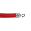 4" Red Naugahyde Rope W/ Polished Brass Snap Hooks